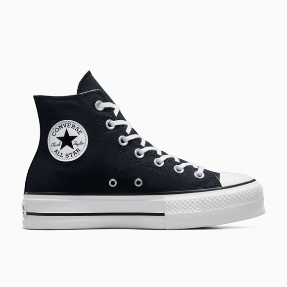 Converse Chuck Taylor All Star Lift Platform Sneakers Canvas Black 8.5 High Top - Picture 1 of 5